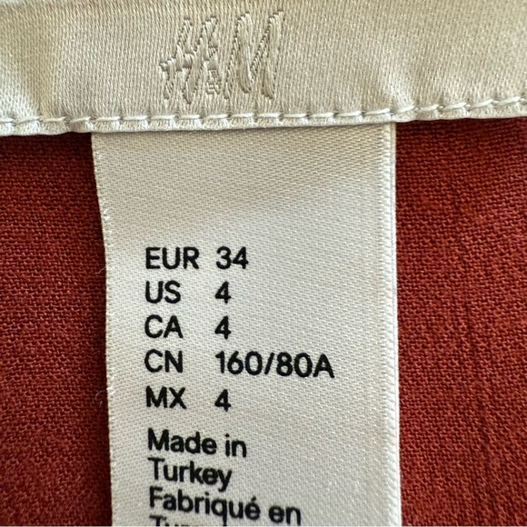 H&M Blouse Size 4~Dark Rust - Picture 3 of 7
